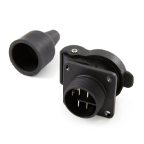 Erich Jaeger 151167 3P SOCKET EJH 4-HOLE WITH GROMM DIN 9680, Rotated View