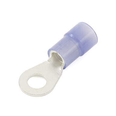 ring terminal, 6 ga., 5/16 stud size, nylon insulated