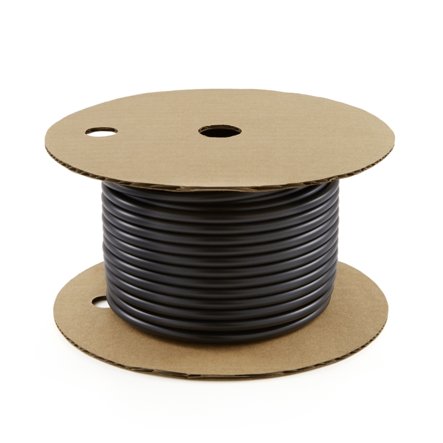 Vinyl Tubing 20223C, 100 ft Spool, 3/16", Black, on Spool