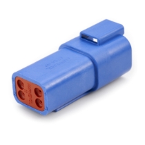 Amphenol Sine Systems AT04-4P-BLU 4-Way Connector Receptacle, DT04-4P Compatible, Blue