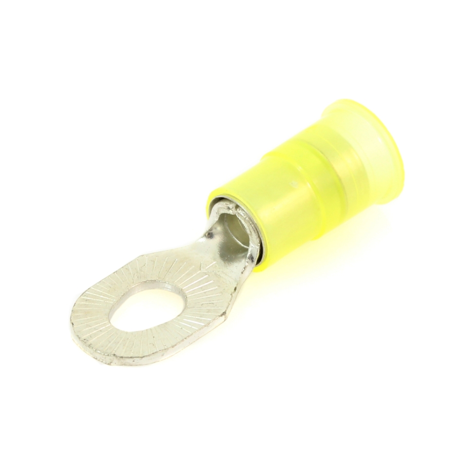 100 Pack Insulated Ring Terminals Yellow 12-10 AWG Gauge #8 Hole - ACDC Wire