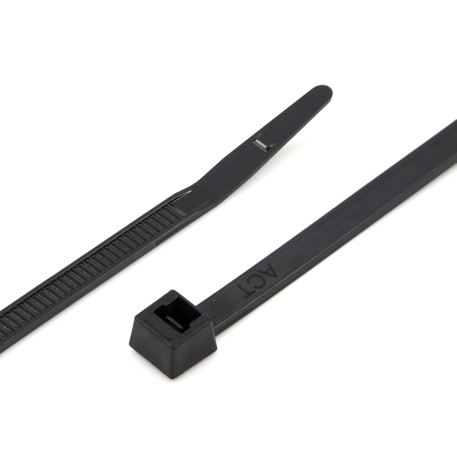 ACT AL-11-50-0-C Standard Cable Ties, 50 lb, 11 inch, UV Black, Bag of 100