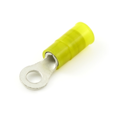 12-10 AWG Heat Shrink, Crimp & Solder Seal Ring terminals, Yellow, #6 Stud, Qty 10 2338F