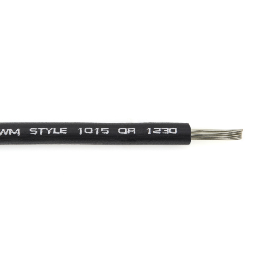 WRT20-0 Hook-Up Wire, Tinned Copper, UL 1015/1230/MTW/AWM, 20 Ga., Black