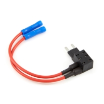 OptiFuse LPM-08-3 Mini Dual Fused Circuit Tap, 20A, 58V, 16 Ga. Rotated View