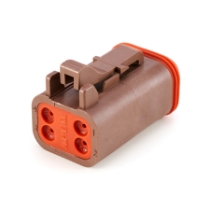 Amphenol Sine Systems AT06-4S-BRN 4-Way Connector Plug, DT06-4S Compatible, Brown
