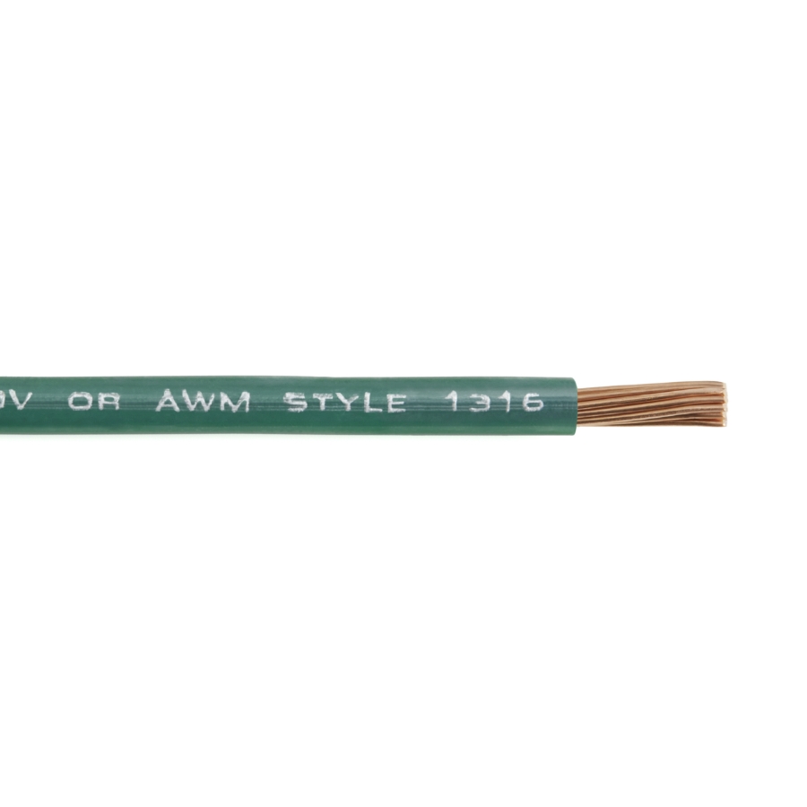 WN14-5 Hook-Up Wire, Bare Copper, UL 1452 THHN/THWN/MTW, 14 Ga., Green